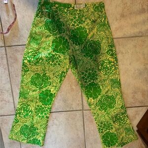 Vintage Lilly Pulitzer Mens Stuff Palm Beach Mod Floral Print Signature Pants
